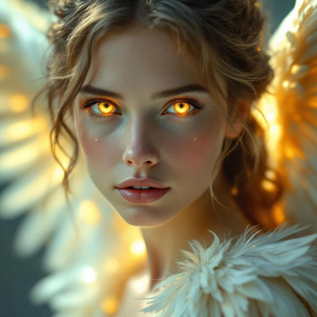 Angel romance character — a fallen angel with shattered golden wings
