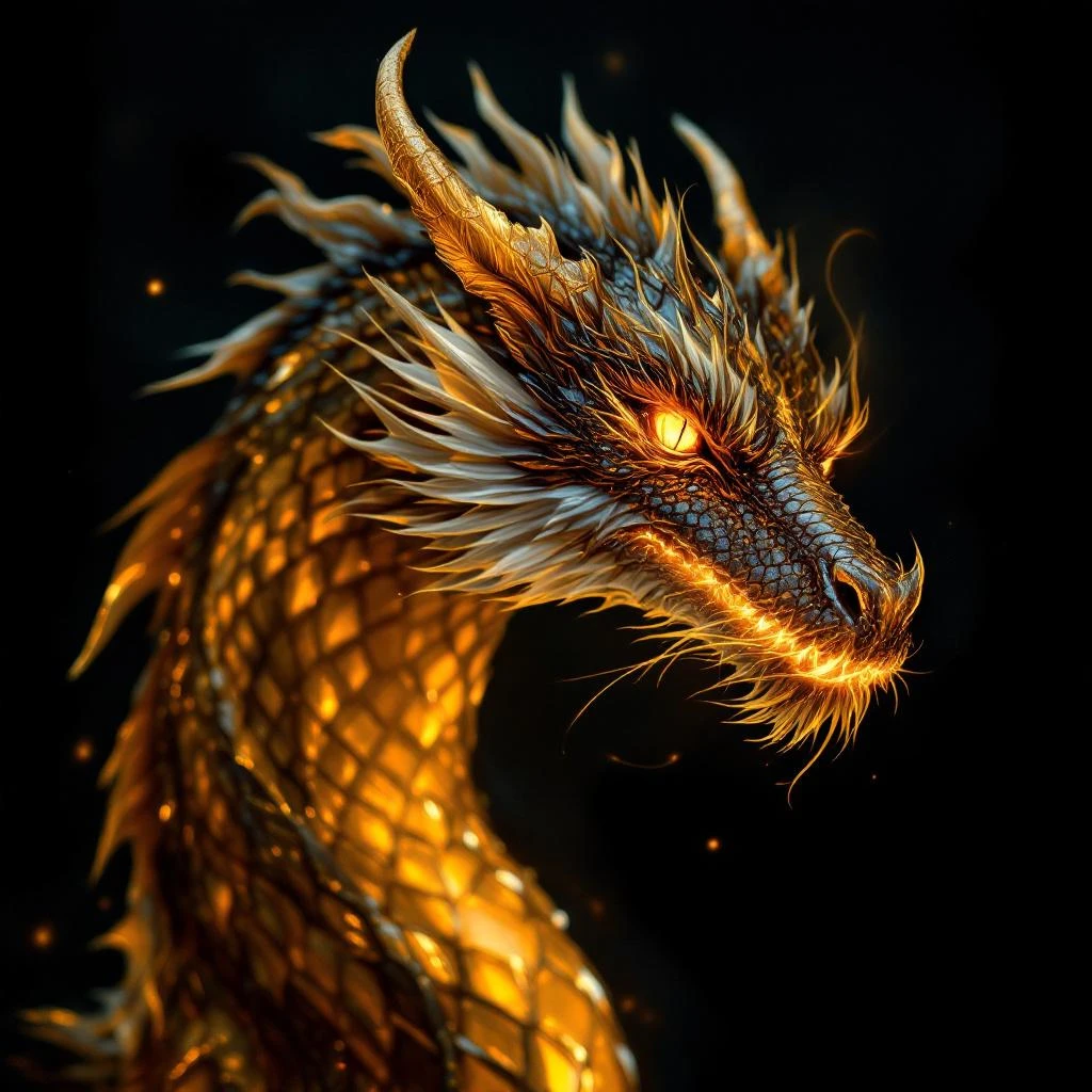 Dragon romance character — a dragon prince with glowing eyes