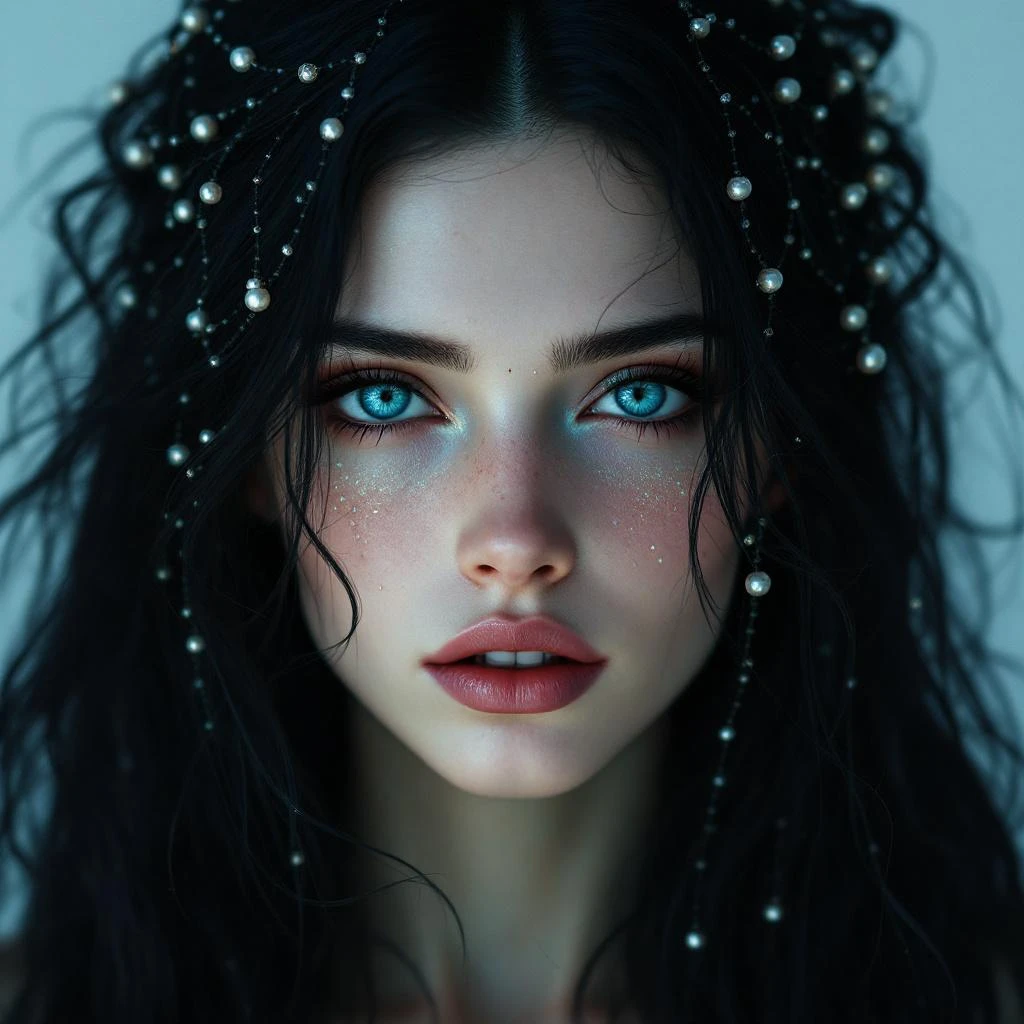 Siren romance character — an alluring siren emerging from ocean waves