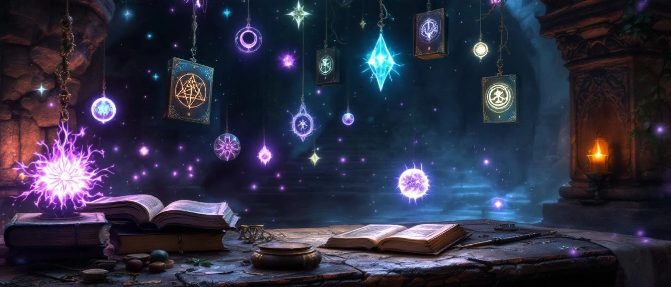 Dark sorcerer romantasy scene, a mysterious mage wielding forbidden arcane power