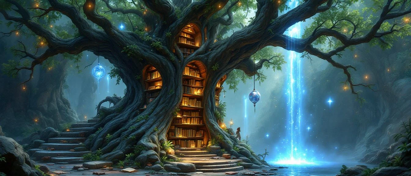 Elf romantasy scene, an ancient elven king in a mystical woodland realm